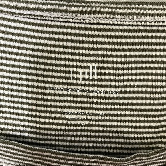 J. Jill striped scoop neck Pima tee 100% Pima cotton gray white womens small - Picture 3 of 4